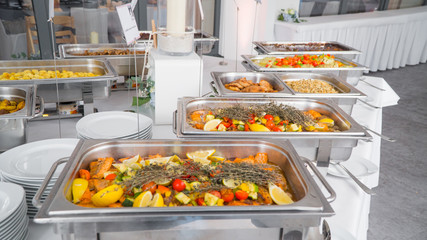 Buffet food, catering food party at restaurant