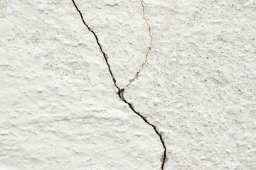 The texture of the Cracks on the white concrete wall