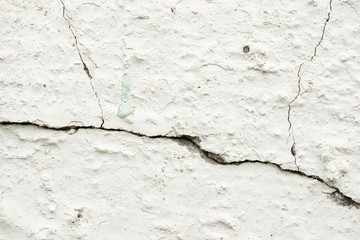 The texture of the Cracks on the white concrete wall
