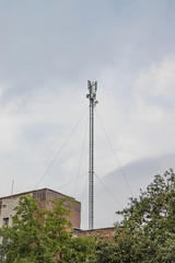 Cellular repeater, mast for broadcasting wireless communication and the Internet