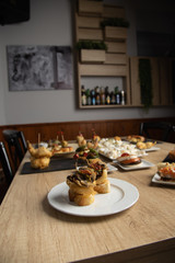 Variety of delicious Spanish tapas