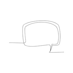 continuous line drawing of speech bubble. isolated sketch drawing of speech bubble line concept. outline thin stroke vector illustration