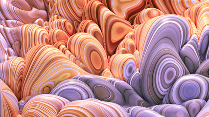 Colorful volumetric abstract background with texture. 3d illustration, 3d rendering.