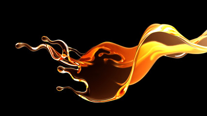 Fototapeta premium Splash fluid. 3d illustration, 3d rendering.