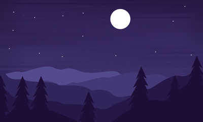Fototapeta premium Night Landscape Background