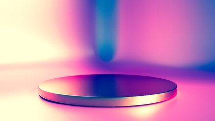 Elegant, beautiful abstract background with elements, studio, pedestal, minimalism. 3d illustration, 3d ..rendering.