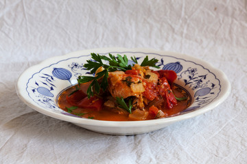 cooked fish with vegetables