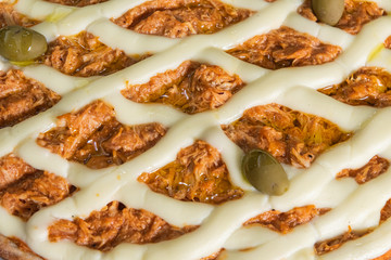 Pizza detail in macro