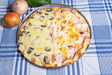 Rustic pizza on the table