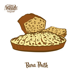 Colored drawing of Bara Brith bread