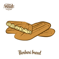 Colored drawing of Barbari bread bread