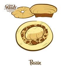 Colored drawing of Bazin bread