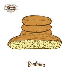 Colored drawing of Bazlama bread