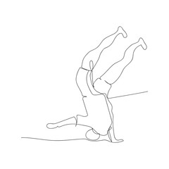 continuous line drawing of break dancer. isolated sketch drawing of break dancer line concept. outline thin stroke vector illustration