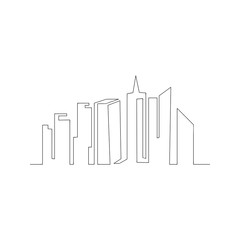 continuous line drawing of big city. isolated sketch drawing of big city line concept. outline thin stroke vector illustration