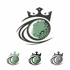 Golf Ball King Logo Vector