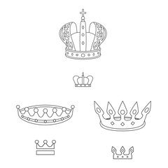 Isolated object of queen and heraldic icon. Collection of queen and vip stock symbol for web.
