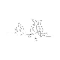 continuous line drawing of fire. isolated sketch drawing of fire line concept. outline thin stroke vector illustration