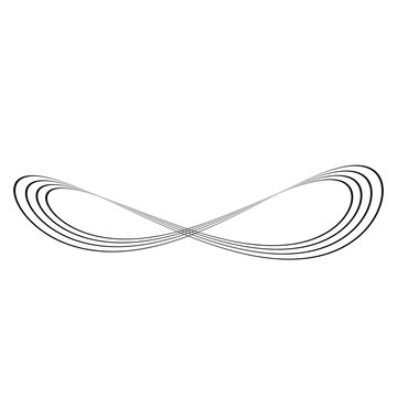 Infinity symbol of multiple thin black lines. Concept of infinite, limitless and endless. Simple flat vector design element