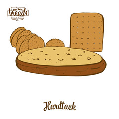 Colored drawing of Hardtack bread