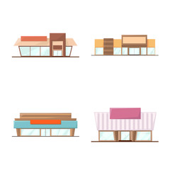 Vector illustration of building and supermarket icon. Collection of building and market vector icon for stock.