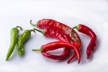 hot hot pepper on a white background, isolate