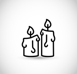 Candles vector line icon 