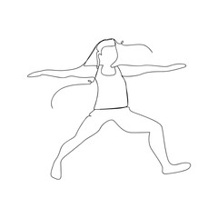 continuous line drawing of woman stretching arms. isolated sketch drawing of woman stretching arms line concept. outline thin stroke vector illustration