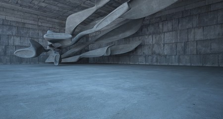 Empty dark abstract concrete smooth interior . Architectural background. 3D illustration and rendering