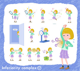 Fototapeta premium flat type blond girl white_complex