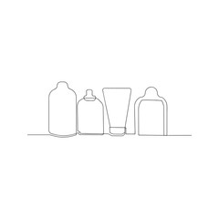 continuous line drawing of plastic with screw cap. isolated sketch drawing of plastic with screw cap line concept. outline thin stroke vector illustration