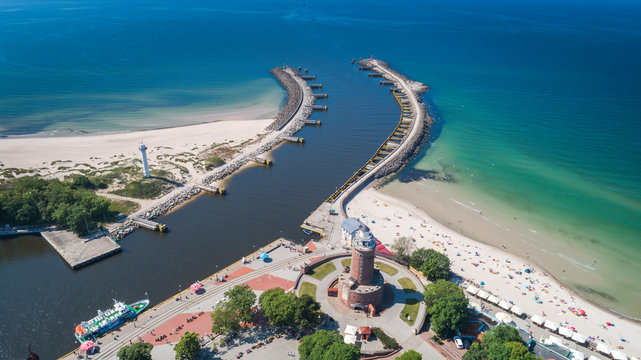 Kołobrzeg &ndash; piękne miasto i uzdrowisko nad Morzem Bałtyckim z lotu ptaka