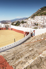 bull ring in the hill top town mijas in spain