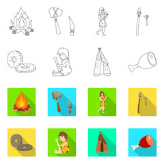 Fototapeta premium Vector design of evolution and neolithic icon. Collection of evolution and primeval stock symbol for web.