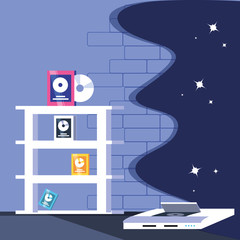 console of video games entertainment icons