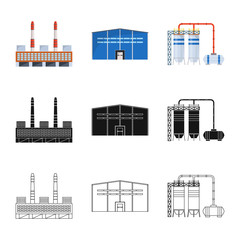 Obraz premium Isolated object of production and structure logo. Set of production and technology vector icon for stock.