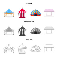 Fototapeta premium Isolated object of roof and folding logo. Collection of roof and architecture vector icon for stock.