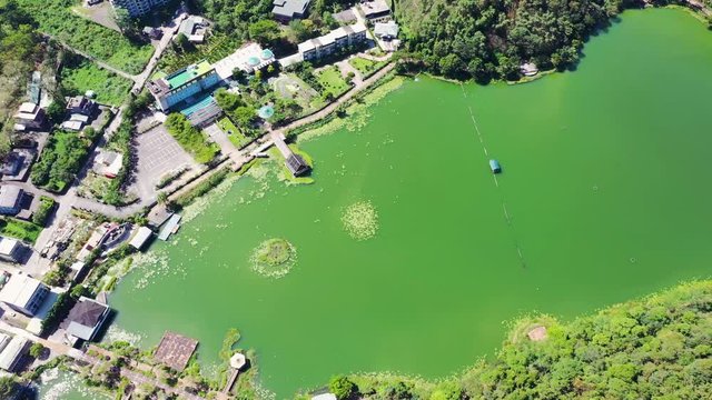 aerial view of famous landscape pond of Liyu Tan at Puli, Nantou, Taiwan