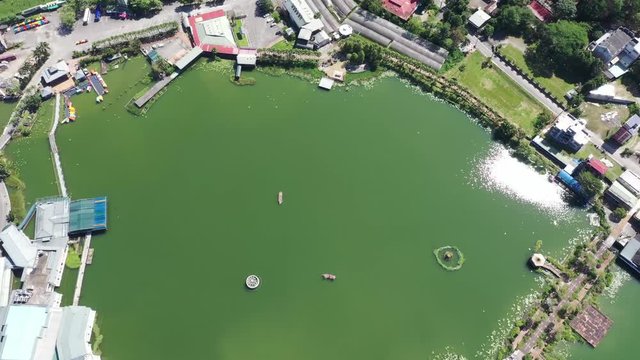 aerial view of famous landscape pond of Liyu Tan at Puli, Nantou, Taiwan