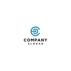 initial CC logo design. Technology and business logo template. vector