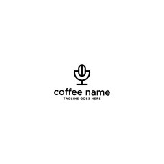 coffee and  microphone logo design. restaurant. vector