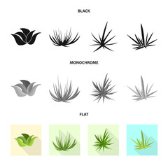 Vector design of landscaping and summer sign. Set of landscaping and environment stock vector illustration.