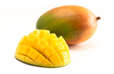 A Fresh Mango Isolated on a White Background