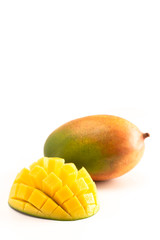 A Fresh Mango Isolated on a White Background