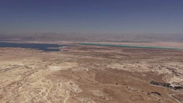 View of the Dead Sea from Masada,  Israel, Arad