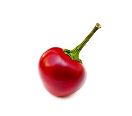 Red hot peppers isolated on white background