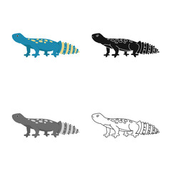 Vector design of lizard and blue logo. Collection of lizard and crawl stock symbol for web.