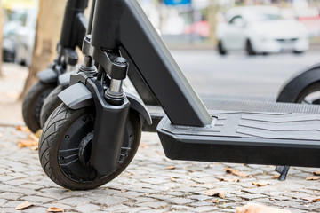 a plain e-scooter in the city