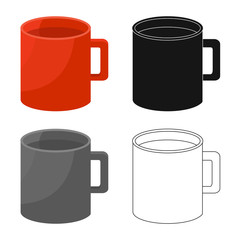 Vector design of mug and cup sign. Set of mug and ceramic stock symbol for web.
