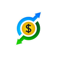 Obraz premium dollar and invest logo design template